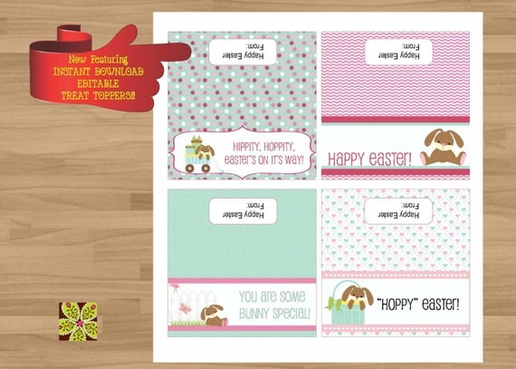 INSTANT DOWNLOAD - Printable Personalized Kids Easter Treat Toppers Il_570xn