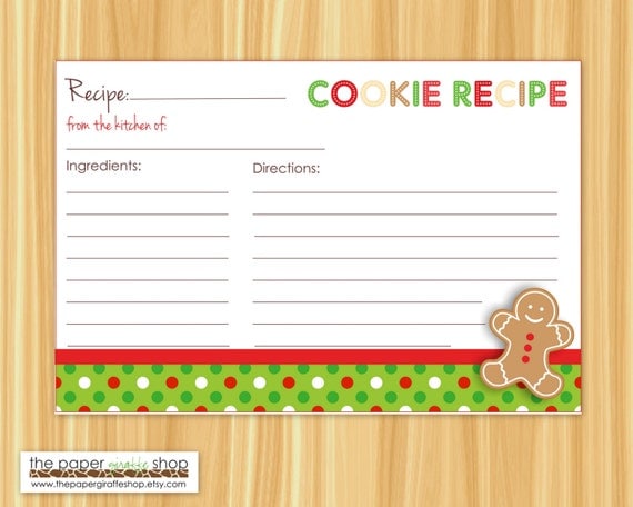 editable cookie exchange party recipe cards editable and blank