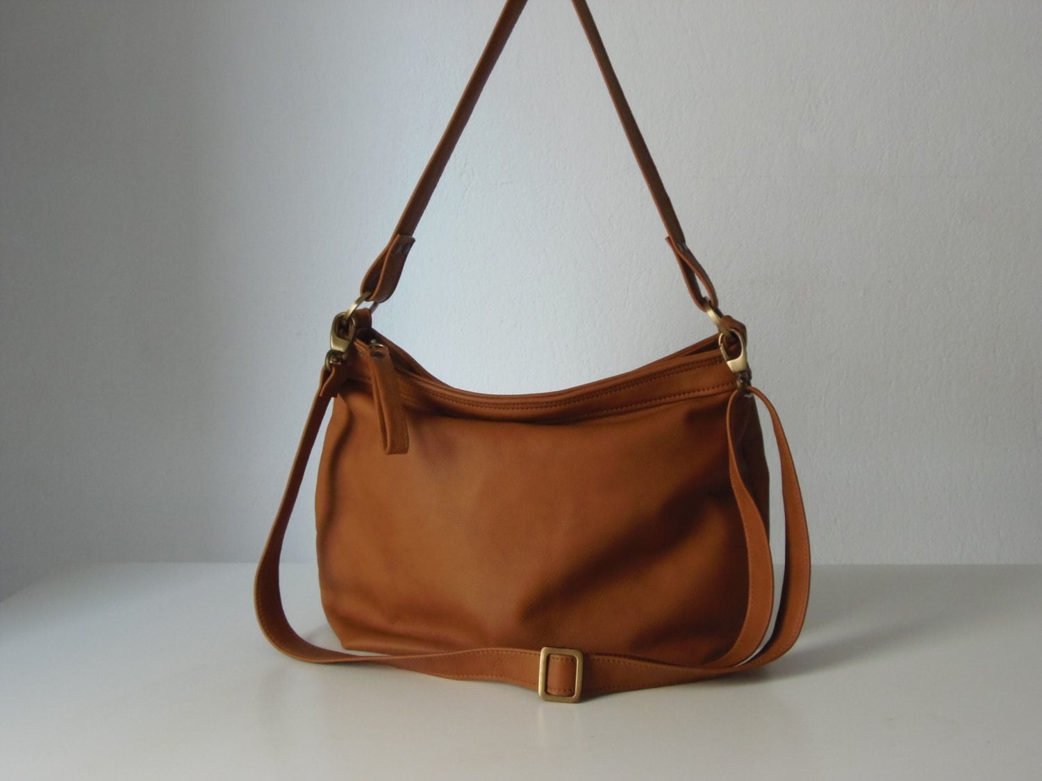 Tan leather hobo bag Leather hobo purse Soft leather bag