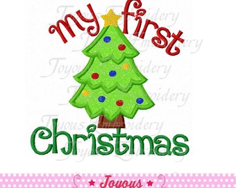 Instant Download My First Christmas Applique Embroidery Design NO:1588
