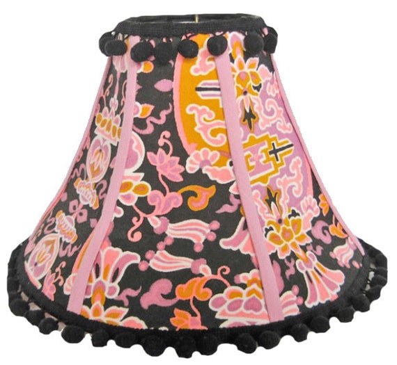Handmade Pink and Black Lamp Shades Boho Chic Unique Lamp