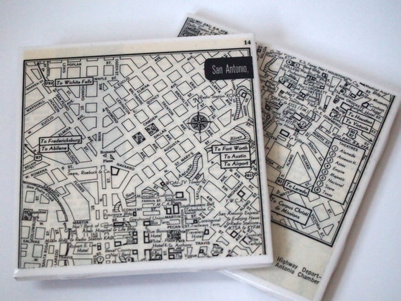 1953 san antonio texas map handmade repurposed vintage map 1953 san antonio texas map handmade repurposed vintage map