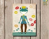 Valentine's Day Printable Card - Card for Boyfriend or Girlfriend- Frog PRince - printable file - PDF Il_170x135