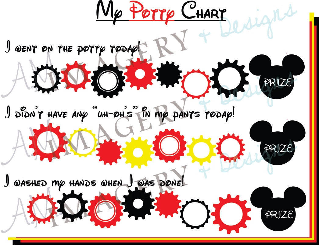 Mickey Mouse Instant Download Potty Chart by AMImagery on Etsy