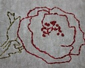 Double sided embroidered rose pillow