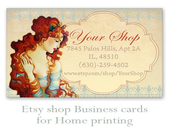 Etsy shop business cards on Digital collage sheet Printable