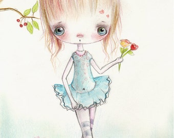 Original painting mixed media on paper..OOAK