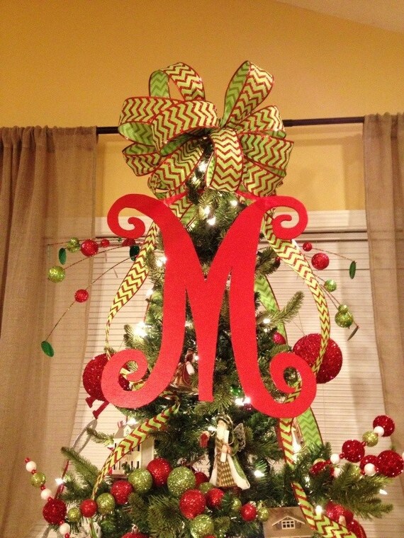 monogram christmas tree topper front door letter by monogram christmas tree topper front door letter by