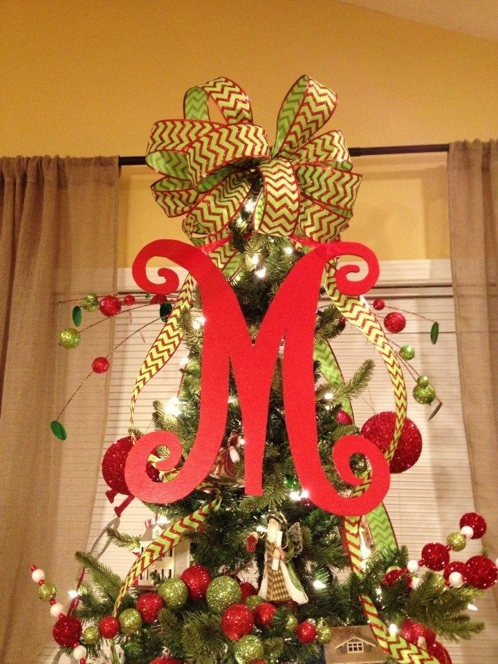 Monogram Christmas Tree Topper, Front Door Letter, Letter for Wreath, Initial, Signage, Wedding Decor, Holiday Decor