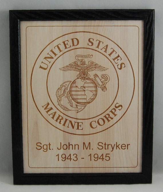 Items similar to Laser engraved custom United States Marine Corps wall ...