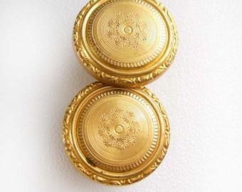 STUNNING Victorian Button Studs Vintage Cufflinks Men's Fine Clothing Accessory engine turned gold mens estate jewelry