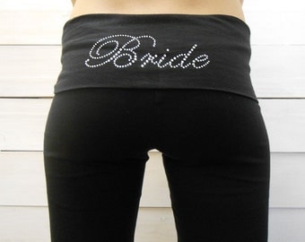 Bride Yoga Pants. Bride Yoga Leggings. Bride Yoga Capris. Bride Capri Pants. Bride Leggings. Bride Pants. Bride Lounge Pants.