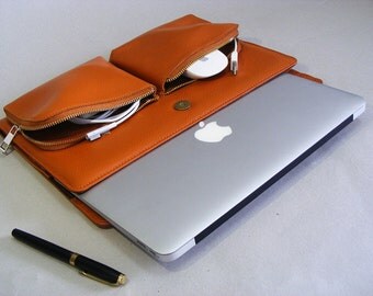 Apple Macbook Pro Carrying Briefcase Case and for Pro with Retina Laptop in Full Grain Leather Apple slim Case