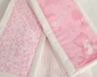 Baby Girl Pink Burp Cloth/Blanket Set