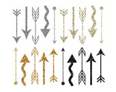 60% OFF SALE Valentines Clip Art Digital Arrows Arrow Glitter Clipart Gold Glitter Metallic Glitter Arrows Silver Black Il_170x135