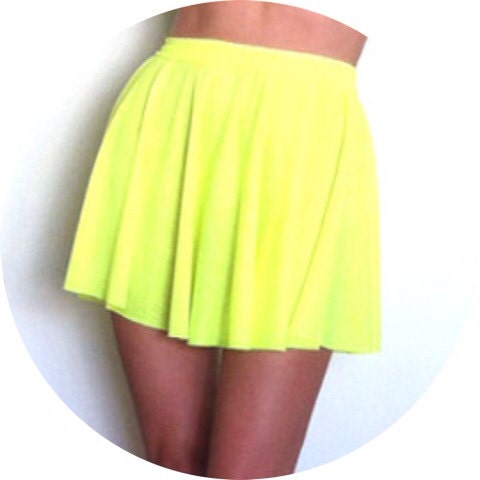 Neon Yellow Skater Skirt