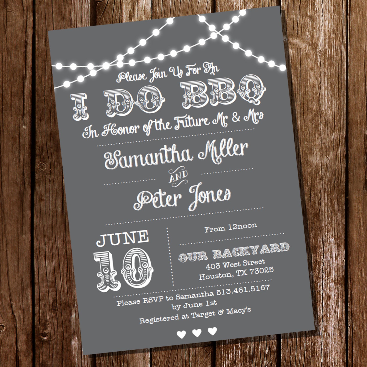 I Do BBQ lnvitation Gray Engagement Invitation Instantly