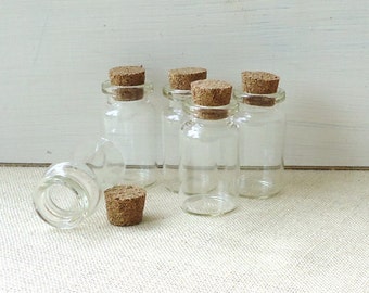 small glass bottles, Wicca, spell bottles, 5, miniature bottles, tiny glass bottles, poison, bottle jewelry, potion,