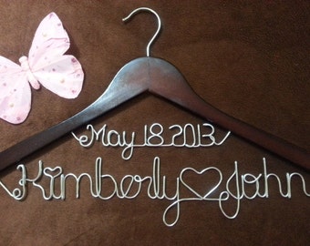 Personalized Custom Bridal Hanger,Brides Hanger,Personalized Bridal gifts,Wedding Hanger,personalized Two Lines Wedding Hanger