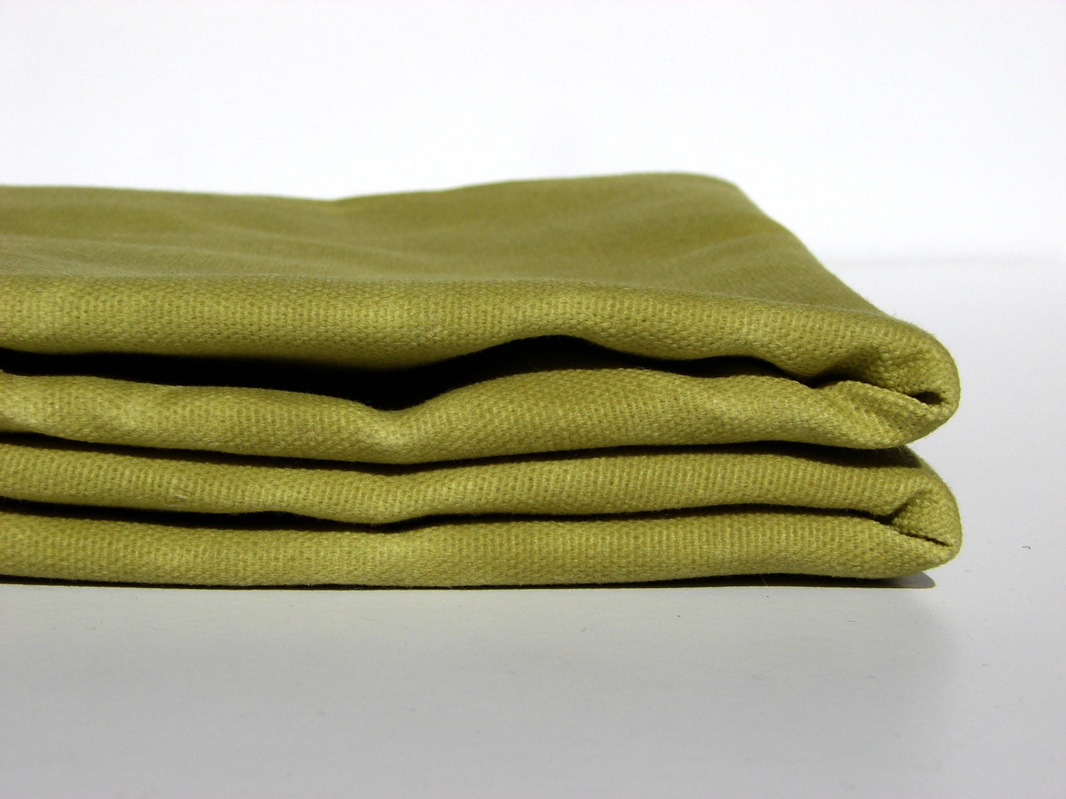 Hand Waxed Cotton Canvas Fabric Spring Green by ALFrancesTextiles