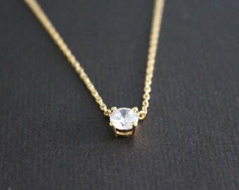 CLEARANCE SALE: 50% OFF - Cubic crystal necklace - minimal