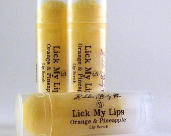 Orange & Pineapple Lip Scrub - Orange Lip Scrub - Pineapple Lip Scrub - Fruity Lip Scrub - Handmade