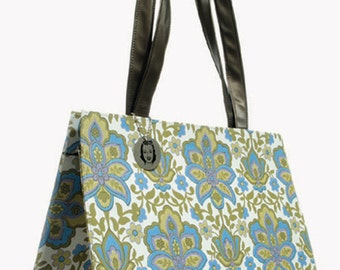 blue and green purse