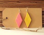 Handmade delicious marshmallow (yellow and pink) earrings, made of polymer clay