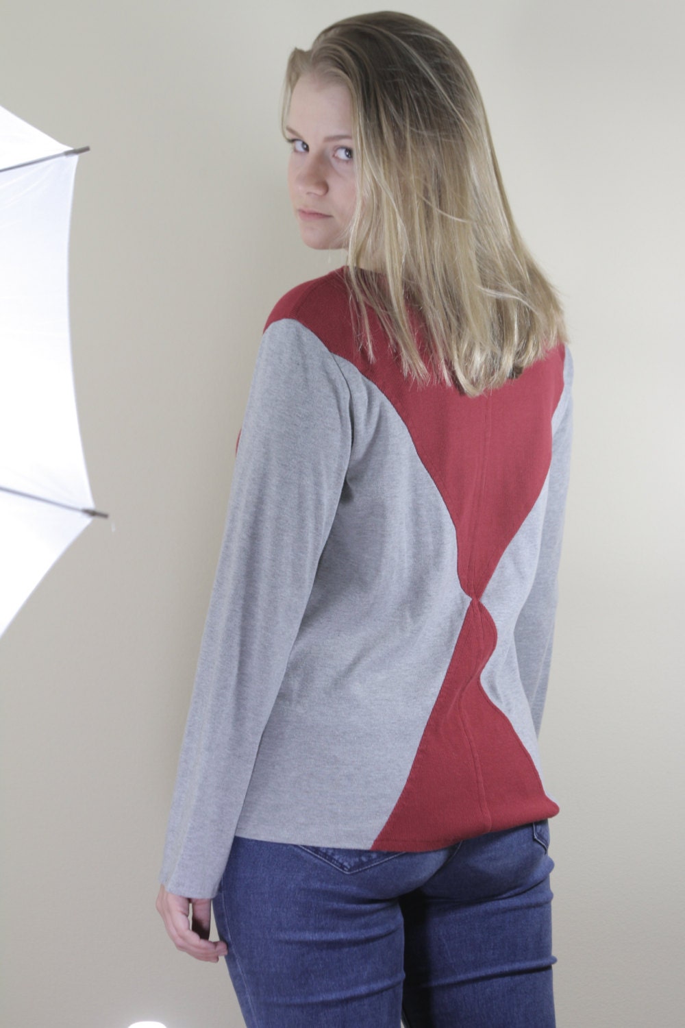 Gryffindor House Inspired Sweater // Crimson & Grey Knit