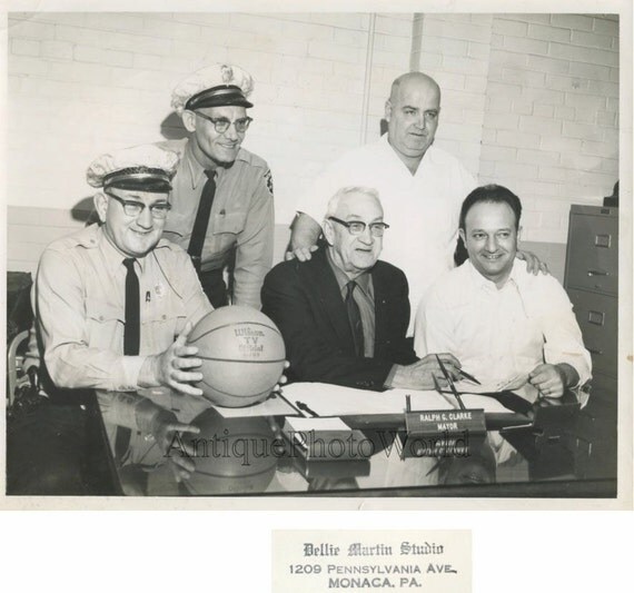 Ralph Clarke Monaca PA mayor w police chief basketball vintage