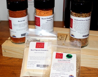 Beer & Bacon Gift Box, Flavored Salt, Bacon Salt, Wedding Gift, Hostess Gift, Foodie Gift, Unique Gift
