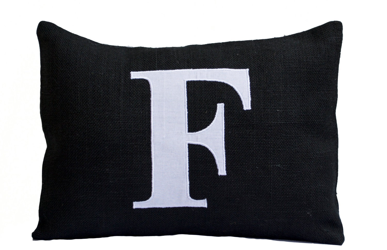 Personalized Monogram Lumbar throw pillow Burlap pillows