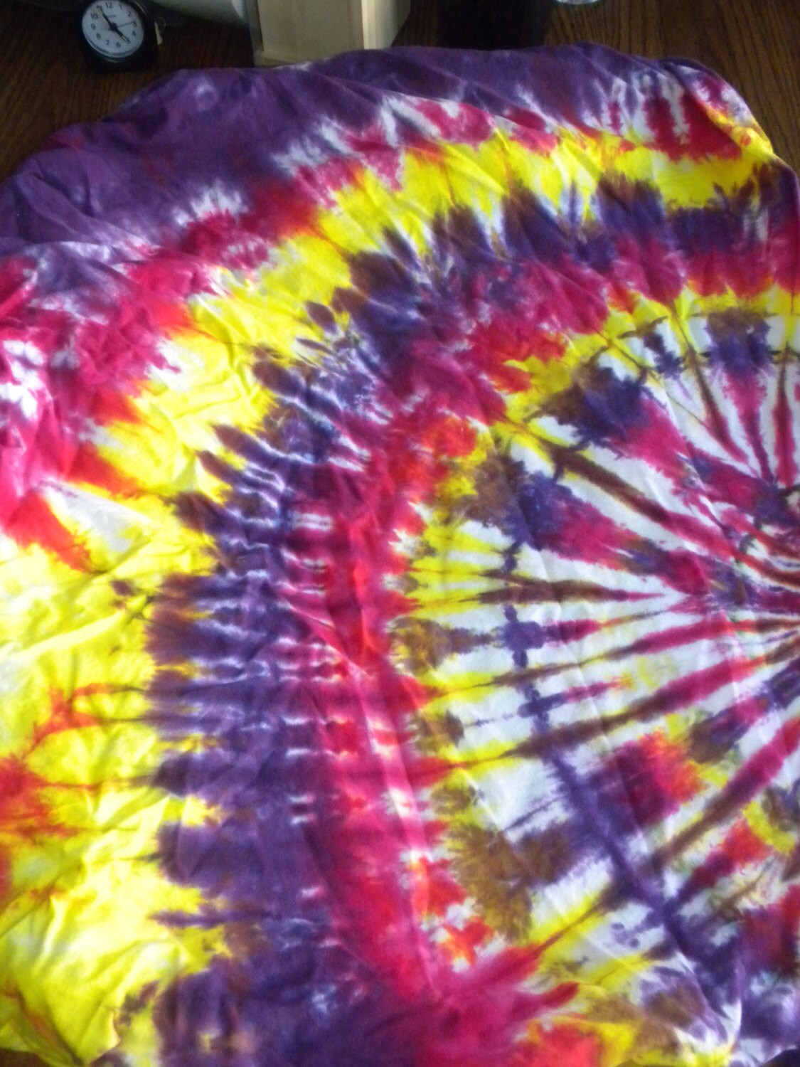 Pink Yellow and Purple Spiral Tie Dye Fitted by KeepCalmandCrafts