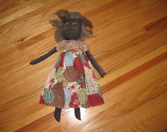 BLACK AMERICANA DOLL Antique, Handmade Rag Doll