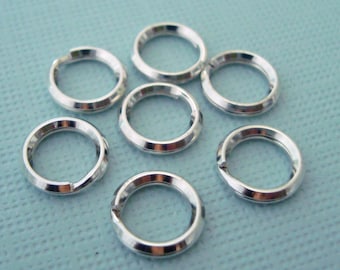 20pcs 7mm 925 sterling silver split jump ring charm connector R17s