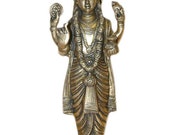 Antique Statue Vintage Brass Vishnu Home Decor Satyanarayan Sculpture