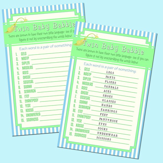 Items similar to Peas in a Pod Baby Babble, Twin Baby