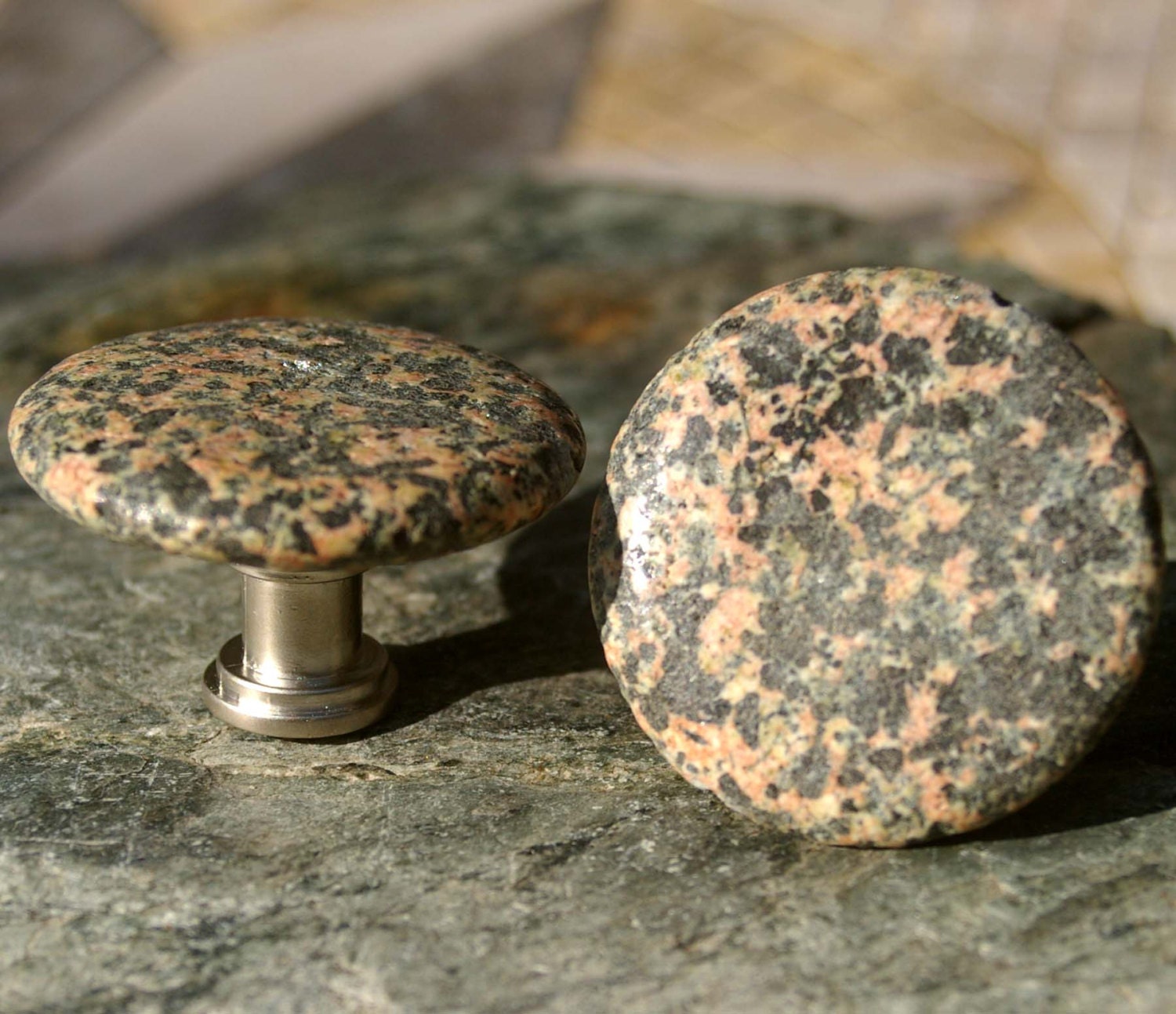 Knobs Stone Knobs Knobs Pink and Gray Speckled
