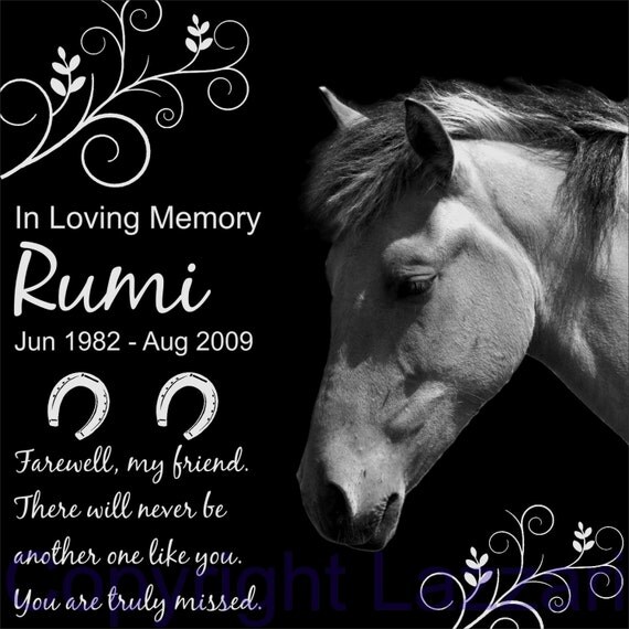 Personalized Horse Pet Memorial 12x12 Custom