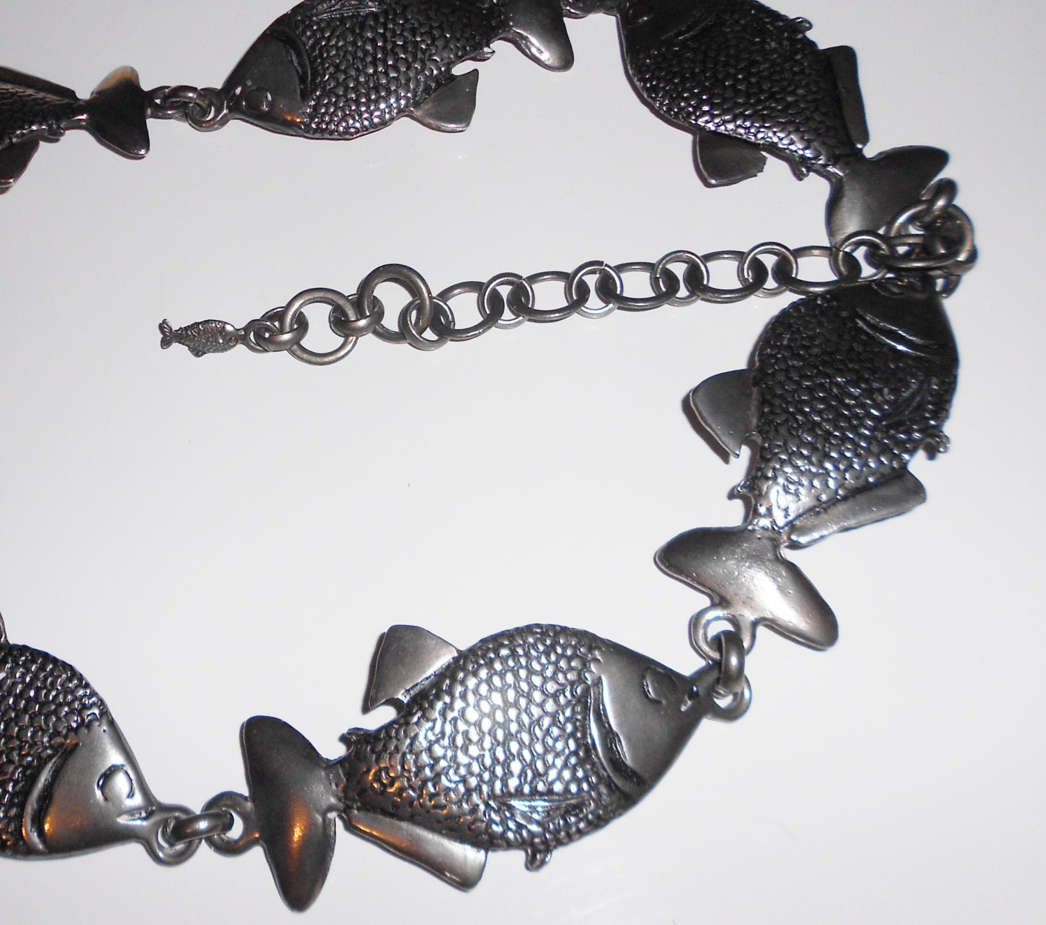 Vintage belt a fish chain belt Size 36 belt solid steel heavy