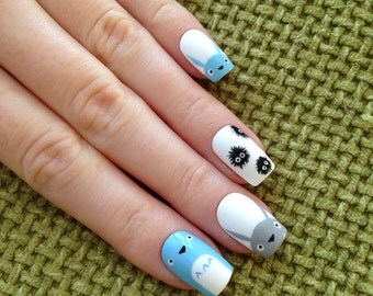 Totoro fake nails, Totoro nails, Fake nails, Nail art, Nails, Acrylic ...