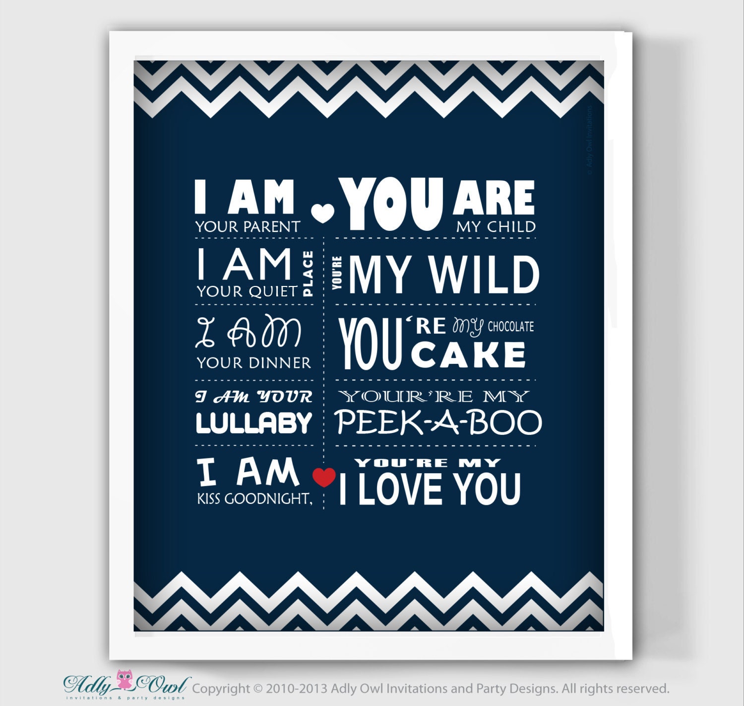 I am Your Parent You are My child Nautical Nursery Wall Decor