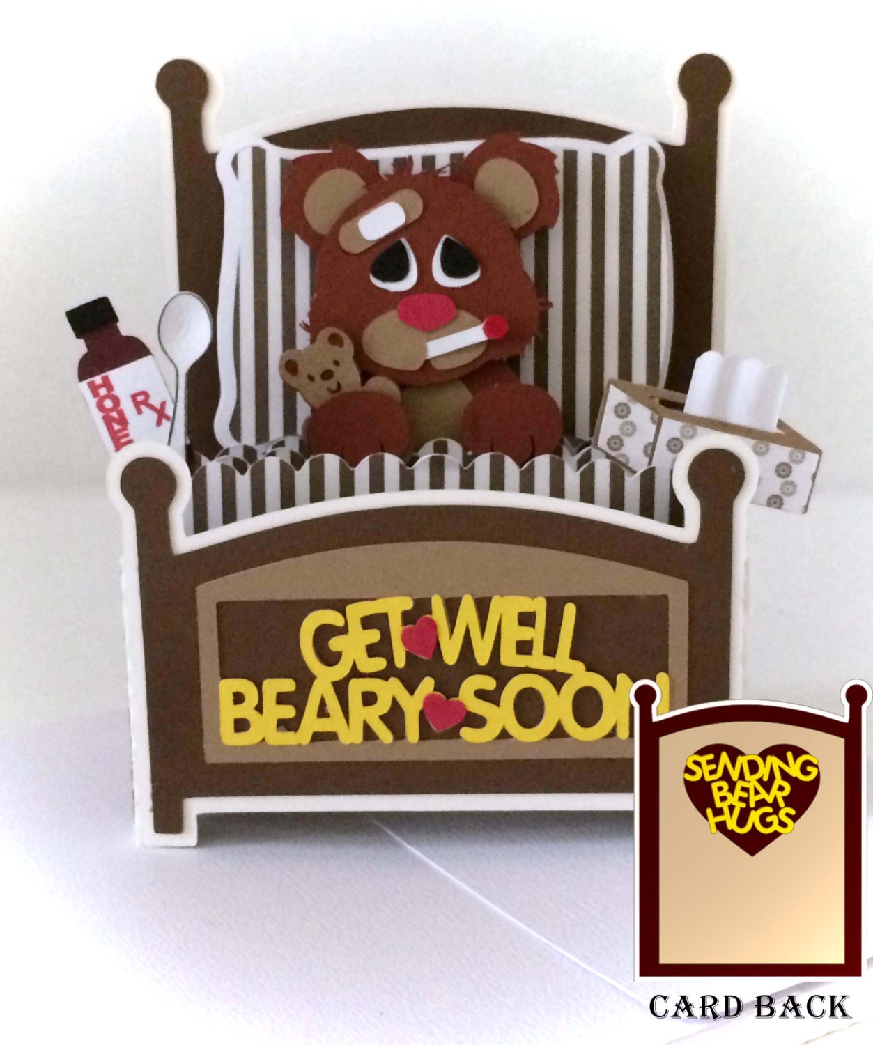 Get Well Bear Card In A Box 3D SVG