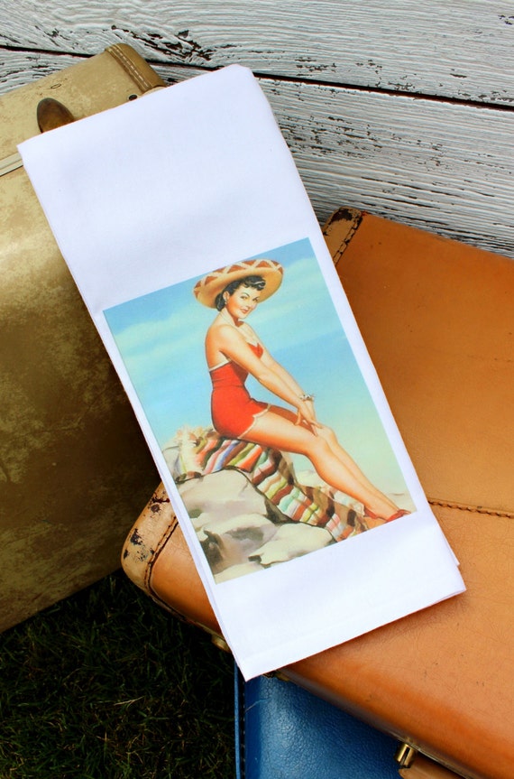 Vintage Mexican Senorita Kitchen Towel Tea by ...