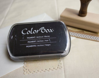Black Pigment Ink Pad. Black Ink Pad. ColorBox Black Stamp Pad.