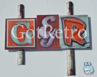 Original Photography // Vintage Hollywood Neon Sign // Digital Art Print // 3 Letter Set // Includes Ampersand // Sign Post Kit