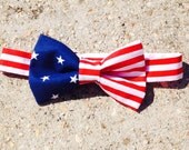 Stars and Stripes Bow tie American Flag Bow Tie - clip on - toddler, child, adult - Novelty Tie Il_170x135