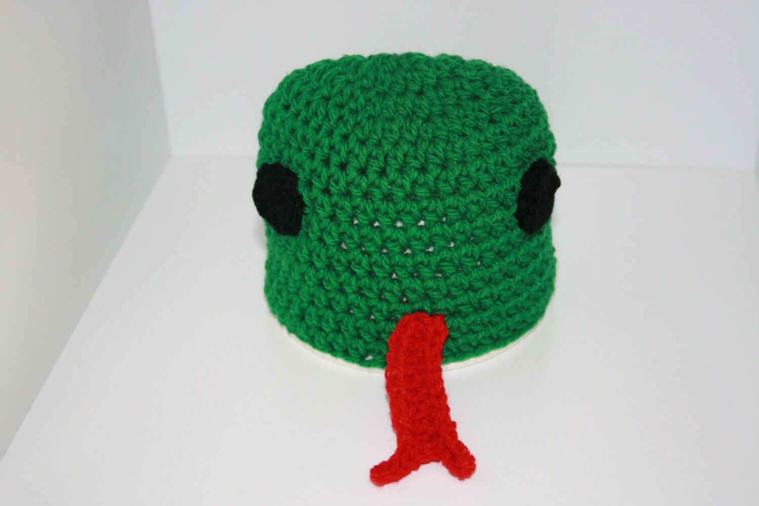 Snake 'Inspired' Crochet Beanie Hat. Forked Tongue.