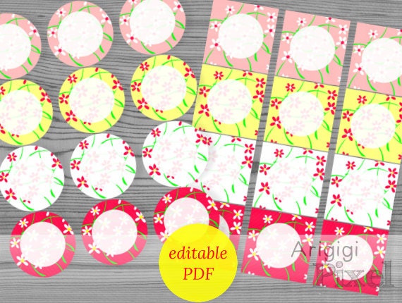 editable circle tags 2.5 in square gift tag printable flowers