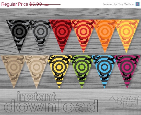 ON SALE 50 % OFF Halloween Printable Pennant, party banner, holiday decoration, fall colors, Diy Party Decoration Pdf file, instant download Il_570xn